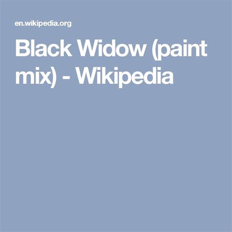 black widow paint mix